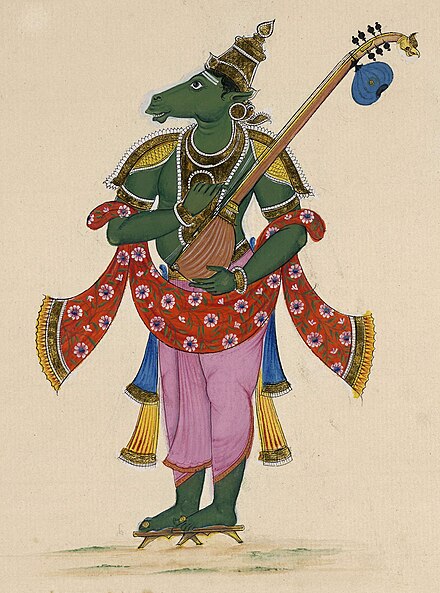 The horse-head Tumburu or Tumbara is described as best among Gandharvas in Hinduism