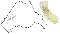 Location in Tuolumne County and the state of California