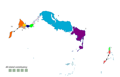 Turks and Caicos 2012 Electoral Districts Turks and Caicos electoral district map.svg