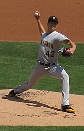 Glasnow with the Pirates in 2017 Tyler Glasnow on April 15, 2017 (cropped).jpg