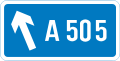 Number of route reached from a motorway exit road