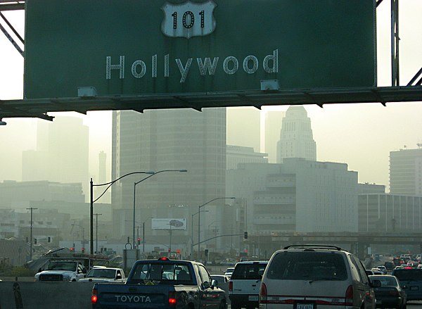 US 101 northbound as it enters downtown Los Angeles