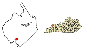 Union County Kentucky Incorporated and Unincorporated areas Sturgis Highlighted 2174316.svg