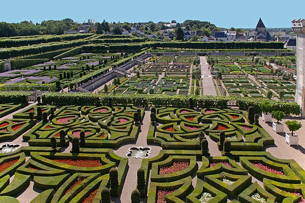 The Renaissance style gardens at Chateau Villandry.