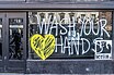 Wash your hands window in Dame Street