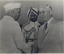 Nash meeting Indian Prime Minister Jawaharlal Nehru in 1958 Walter Nash shaking hands with India's Prime Minister Jawaharlal Nehru.jpg