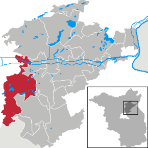 Poziția Wandlitz pe harta districtului Barnim