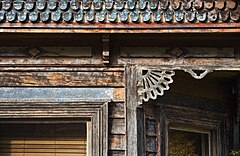 Wooden details and carvings from a shingle house, Auckland, New Zealand