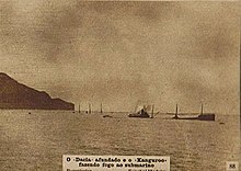 Kanguroo (right) with Dacia in the background. Wreck of the Dacia and of the Kanguroo.jpg