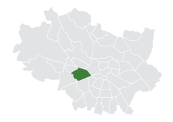 Location of Muchobór Mały within Wrocław