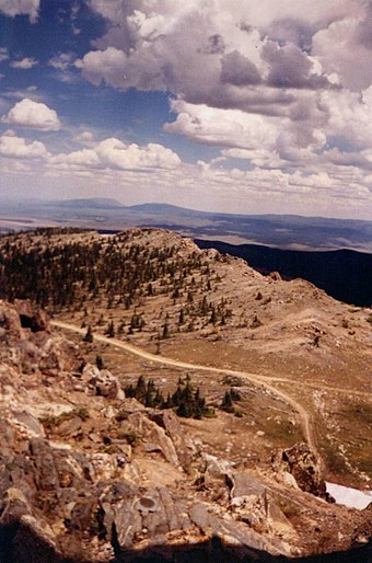 A backcountry road in the Sierra Madre Range of southeastern Wyoming, near Bridger Peak