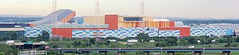 American Dream seen from across the Hackensack River in Secaucus, New Jersey in 2009 Xanadu Hackensack River.JPG