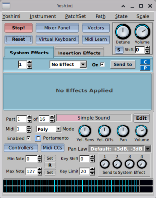 <span class="mw-page-title-main">Yoshimi (synthesizer)</span> Software synthesizer for Linux