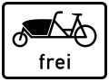 Zusatzzeichen 1022-17 „Fahrrad zum Transport von Gütern oder Personen - Lastenfahrrad“ frei (08.11.2021)