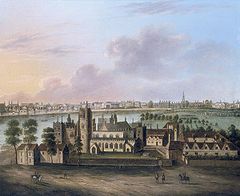 Lambeth Palace from the south circa 1685.
