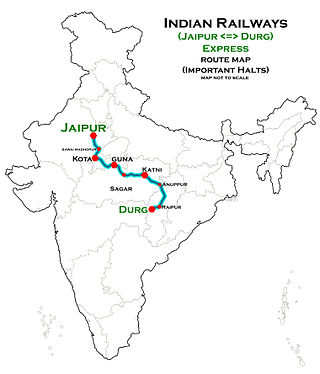 <span class="mw-page-title-main">Durg–Jaipur Weekly Express</span> Train in India