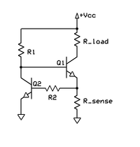 Current limiter with NPN transistors Ogranichenie izvesti s pomoshch'iu NPN-tranzistorov.png