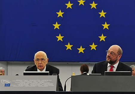 Juli 2015 Giorgio Napolitano - Staatspräsident Italiens (links) Martin Schulz - Präsident des Europäischen Parlamentes (rechts) Foto: Ralf Roletschek, CC-BY-SA-3.0