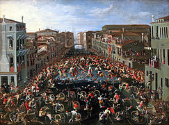 1673 Heintz Wettstreit auf der Ponte dei Pugni ve Venedig anagoria.JPG