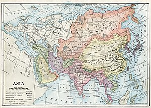 A 1916 political map of Asia by Tarr and McMurry, in New Introductory Geography, MacMillan Co., showing Tibet as part of the Republic of China 1916-Asia-political-map.jpg