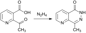 Synthesis of pyridopyrazinones using 2-acetylnicotinic acid