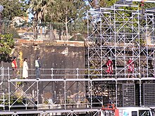 Rehearsal for Stations of the Cross on 12 July near the Sydney Opera House 20080712 Sydney World Youth day Station of the Cross rhrsl.jpg