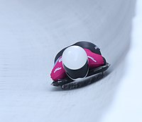 Aline Pelckmans alla competizione skeleton