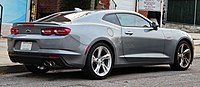 Rear view of a gray Camaro LT1 coupe