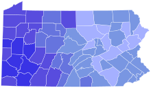 Results by county
.mw-parser-output .legend{page-break-inside:avoid;break-inside:avoid-column}.mw-parser-output .legend-color{display:inline-block;min-width:1.25em;height:1.25em;line-height:1.25;margin:1px 0;text-align:center;border:1px solid black;background-color:transparent;color:black}.mw-parser-output .legend-text{}
Davis
40-50%
50-60%
60-70%
70-80%
80-90% 2022 Pennsylvania lieutenant gubernatorial Democratic primary election results map by county.svg