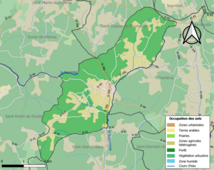 Mappa a colori che mostra l'uso del suolo.