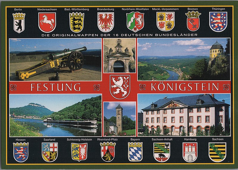 File:31861-Königstein--Festung Königstein und Landeswappen-Brück & Sohn Kunstverlag.jpg