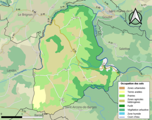 Farvekort, der viser arealanvendelse.