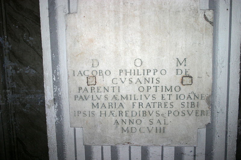 File:7369 - Milano - S. Maria della Passione - Lapide Giacomo Filippo Cusani (1608) - Foto Giovanni Dall'Orto, 26-Feb-2008.jpg