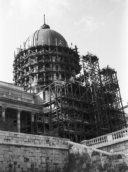 File:A Királyi Palota kupolája, újraépítésekor. Fortepan 12246.jpg