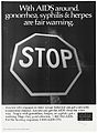 A STOP sign with a warning about diseases related to AIDS; Wellcome L0052355.jpg