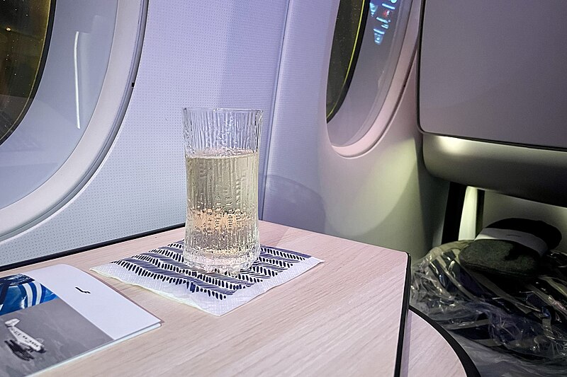 File:A glass of Champagne in new Finnair Business Class.jpg