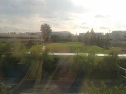 The Abingdon Plantation historical site, looking west from a Metrorail train passing through the airport (2014). Abingdon ruins as seen from Metro .jpg