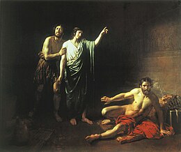 Иосиф, толкующий сны заключённым с ним в темнице виночерпию и хлебодару. Александр Иванов, 1827, ГРМ, Россия