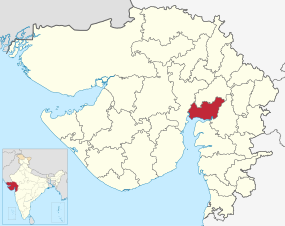 Positionskarte des Distrikts Anand