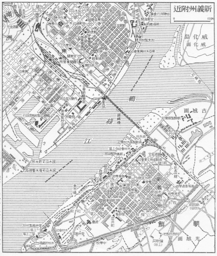 Map of Dandong and Sinuiju in the 1930s
