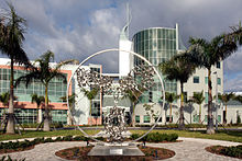 Angel of the West (2008) by Julian Voss-Andreae is a sculpture based on the antibody structure published by E. Padlan. Created for the Florida campus of the Scripps Research Institute, the antibody is placed into a ring referencing Leonardo da Vinci's Vitruvian Man thus highlighting the similarity of the antibody and the human body. AngeloftheWest.jpg