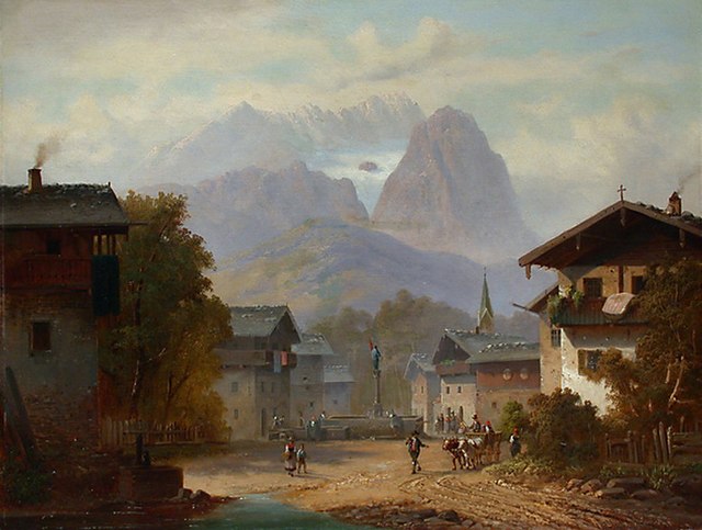 Garmisch-Partenkirchen, painting by Anton Doll