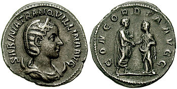 Münze zur Feier der Hochzeit von Gordian III. mit Tranquillina
