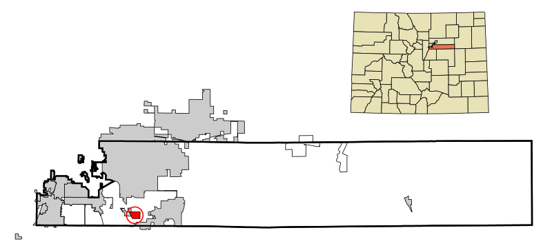 File:Arapahoe County Colorado Incorporated and Unincorporated areas Foxfield Highlighted.svg