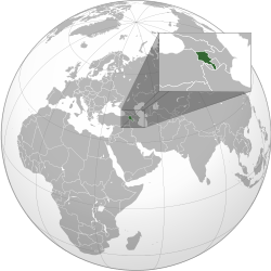 Location of Armenia (green)