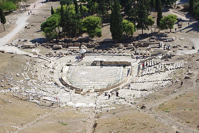 Modern picture of the Theatre of Dionysus in Athens, where many of Aeschylus's plays were performed