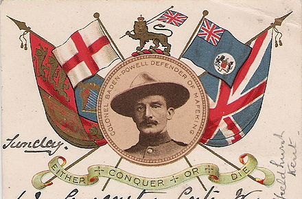 Baden-Powell on a patriotic postcard in 1900