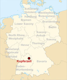 The Kupferzell locality in Germany, where fossils of Batrachotomus have been discovered. Batrachotomus Germany localisation map.jpg