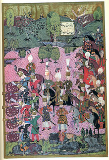 Ottoman miniature of the Battle of Mohacs in 1526 Battle of Mohacs, with Suleiman I in the middle.jpg