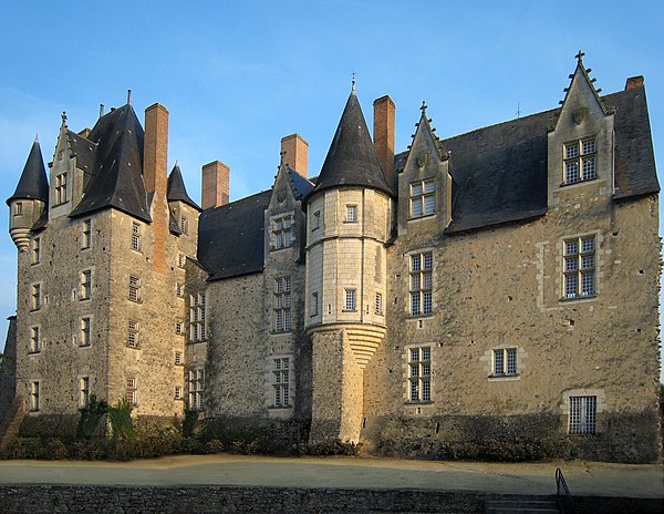 The castle of Baugé, home castle of René, Duke of Anjou, in the village of Baugé, Maine-et-Loire, France.